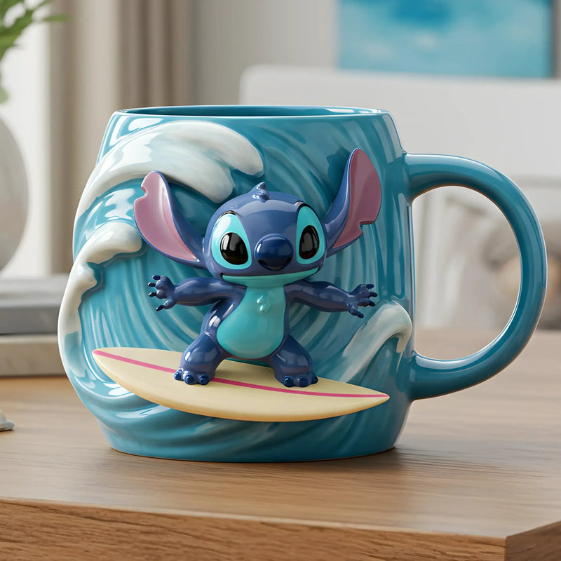Caneca Surf 3D Stitch 500ML – Edição Limitada