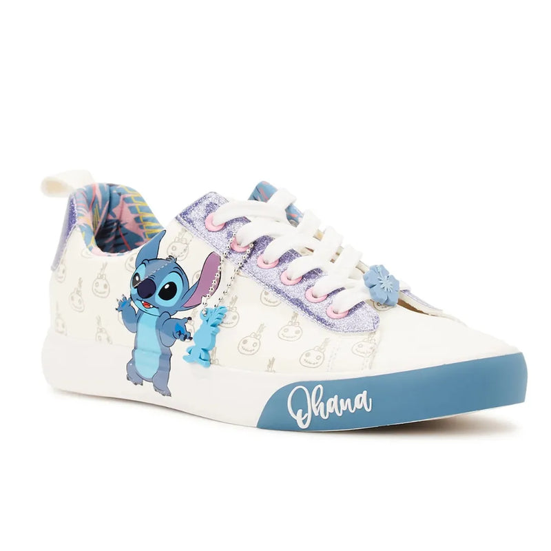 Tênis Stitch “Ohana” com Glitter Roxo e Pingente