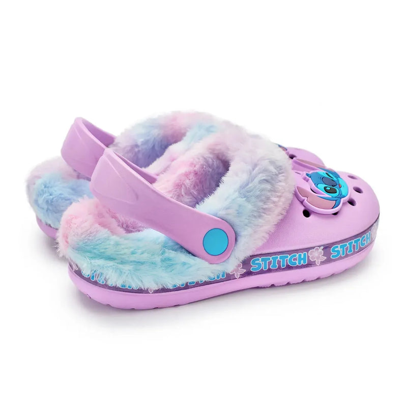 💜 Crocs Peluciado Stitch Roxo com Forro Tie Dye