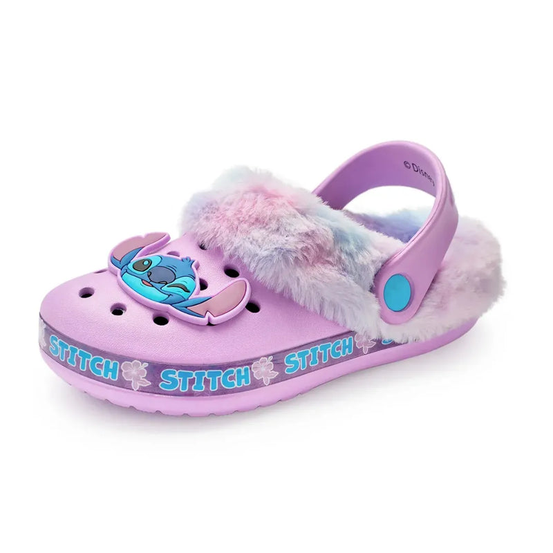 💜 Crocs Peluciado Stitch Roxo com Forro Tie Dye