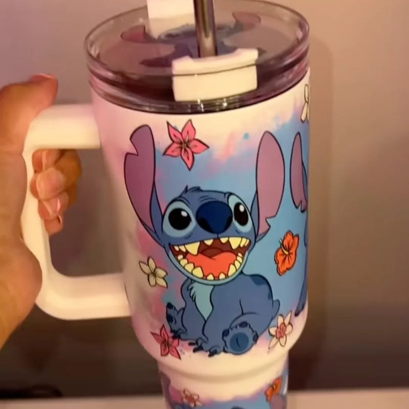 Canecão Tumbler Stitch 1,15L (Brilha no escuro) + Tampa Glitter Brinde
