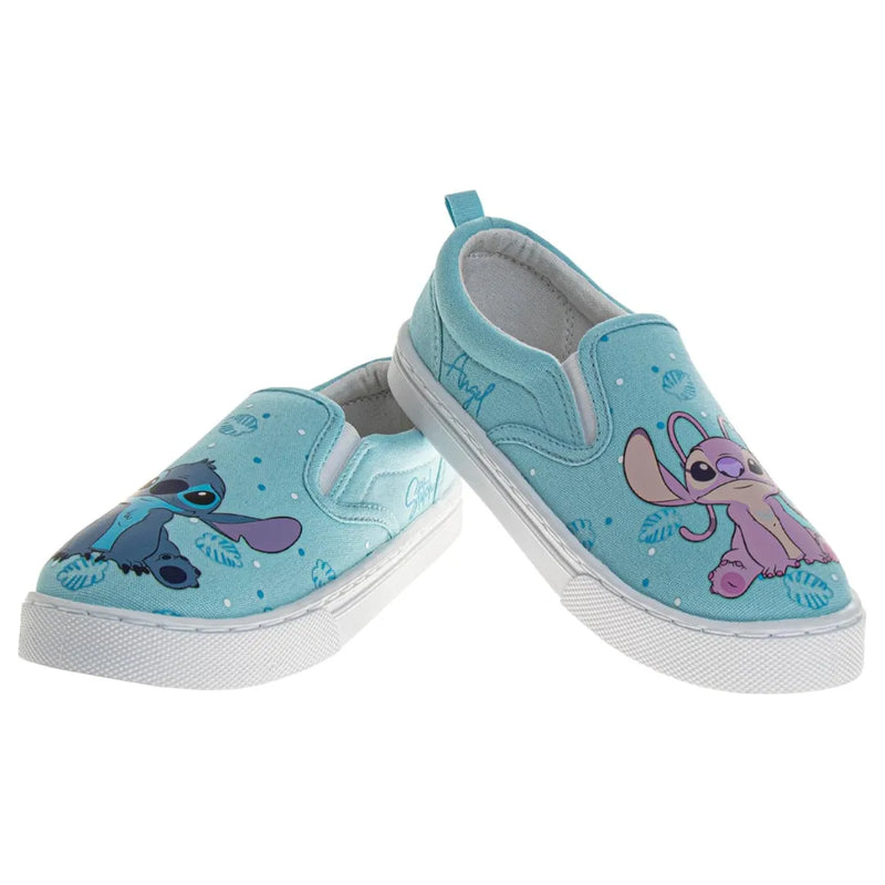 Slip-On Stitch &amp; Angel Azul Bebê com Folhagens Tropicais