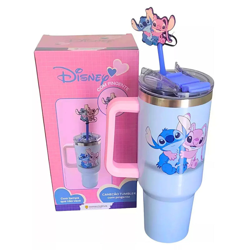 Canecão Tumbler Stitch e Angel 1,15L + Pingente Grátis [Só Hoje]