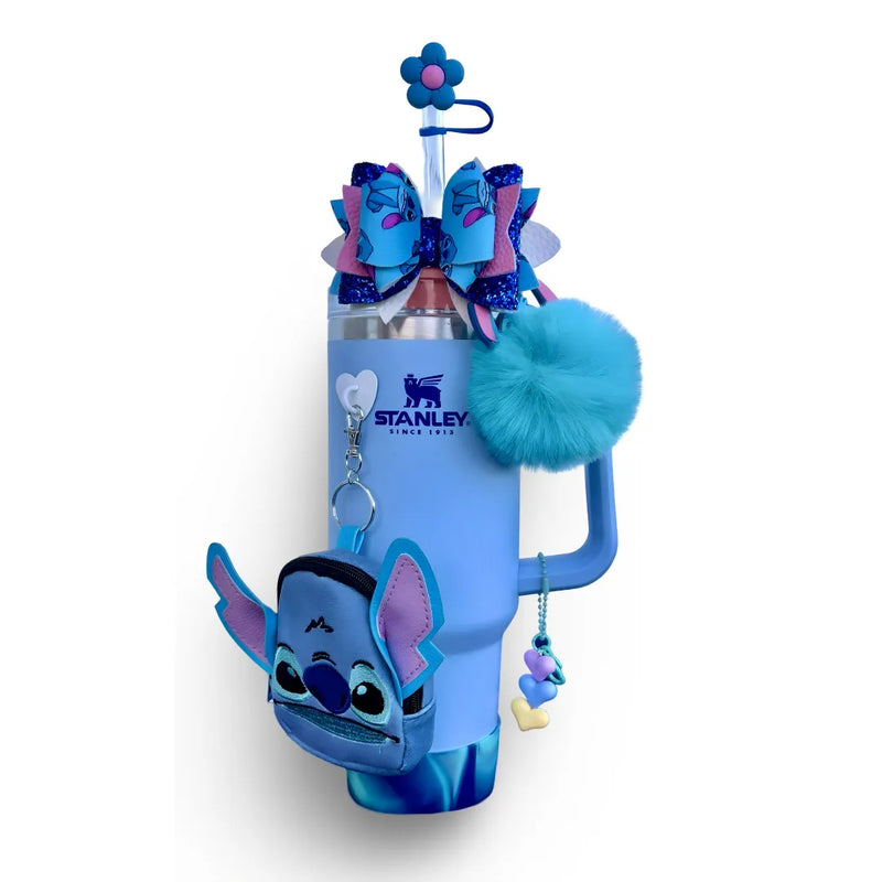 💙 Copo Térmico Stanley Stitch Edição Especial + Acessórios